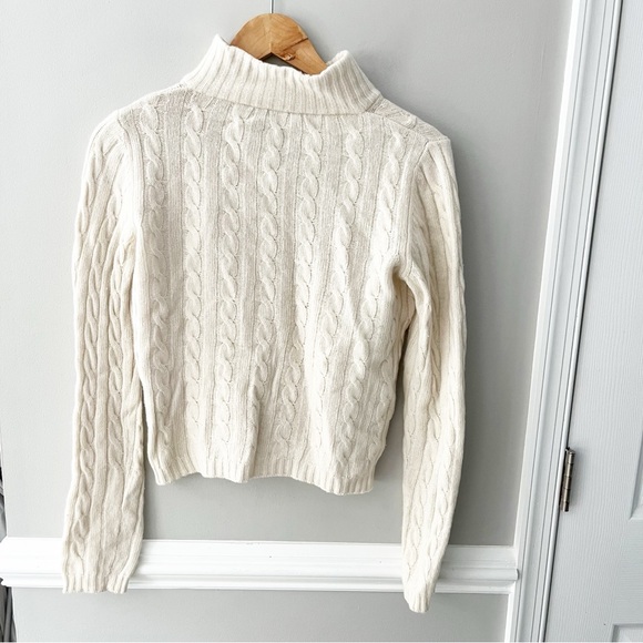 Weekend Max Mara Beige Wool Cashmere Angora Cropped Quarter Zip Quiet Luxury S - Picture 4 of 7